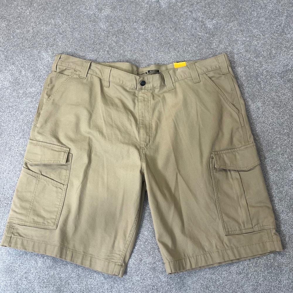 Carhartt Cargo Work Shorts Mens 46 Tan New Rugged Flex Relaxed Fit BS3542-M